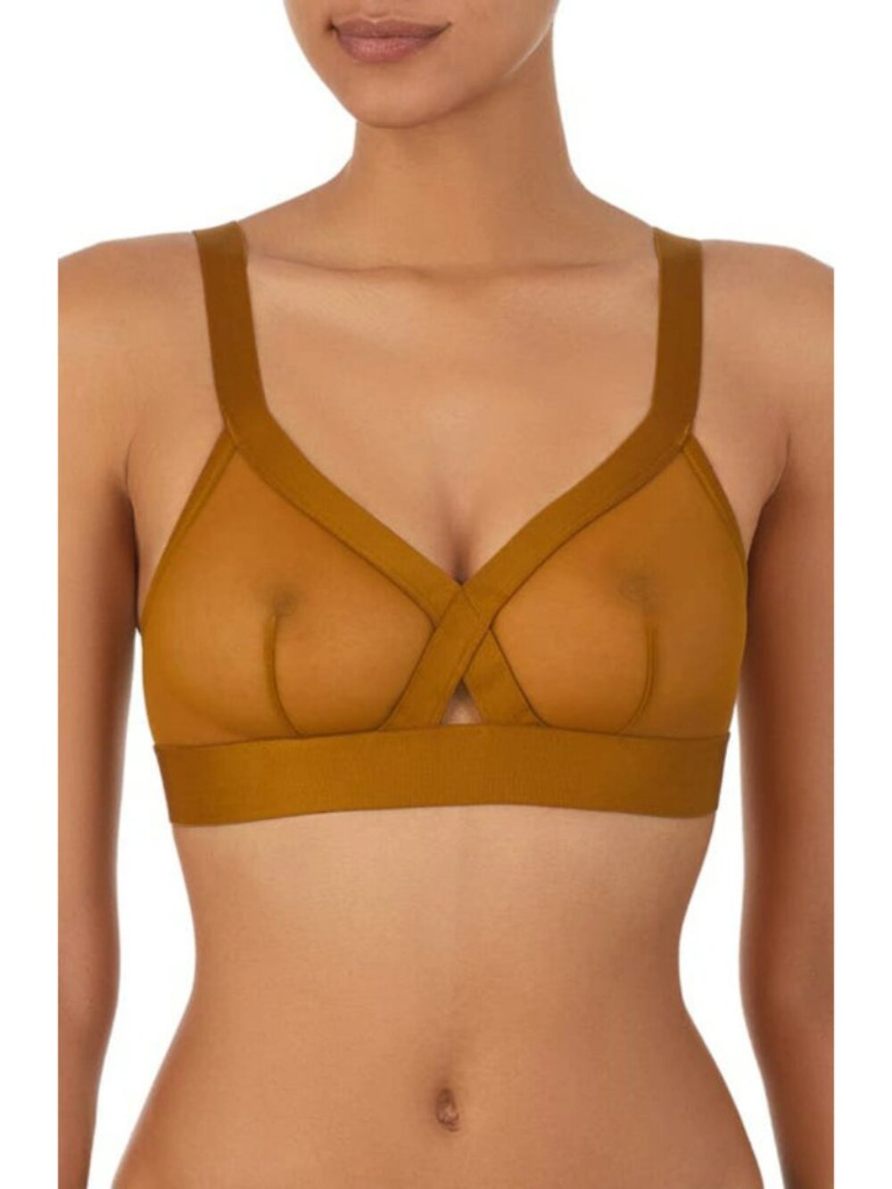 DKNY Women's Size Medium Rust Copper Sheers Unlined Mesh Bralette NWT